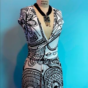 Desigual black and white Jersey dress